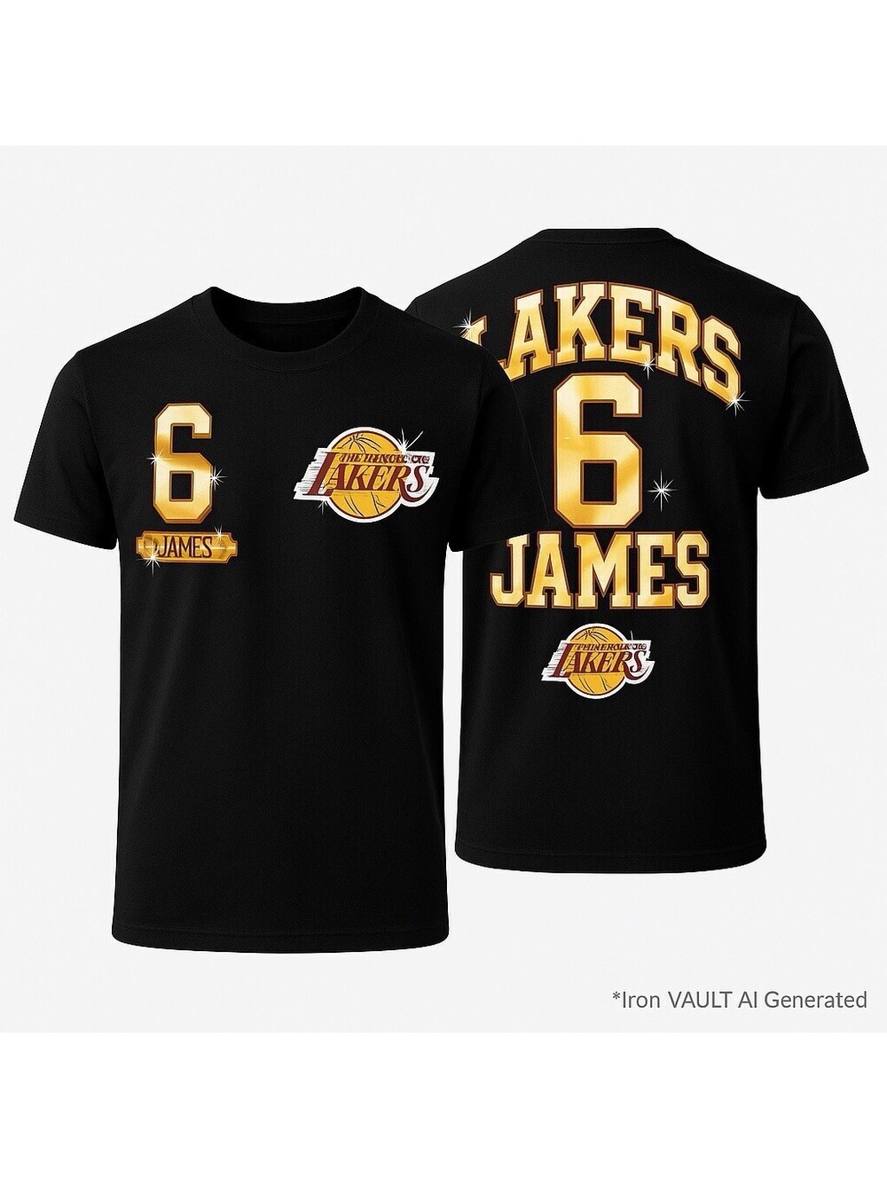 LeBron James Los Angeles Lakers T-Shirt Black Medium Ultra Game NBA
